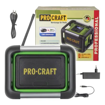 Procraft PJS20bb aku rádio DAB+, FM, Bluetooth 5.3, 80W (bez baterie a nabíječky)