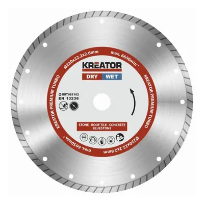 Kreator KRT083102 - Diamantový kotouč celoobvodový 230mm PREMIUM TURBO