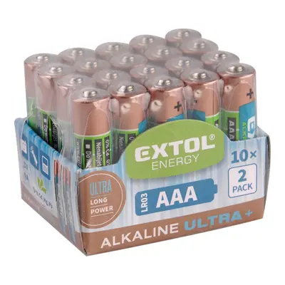 Extol Energy 42013 baterie alkalické, 20ks, 1,5V AA (LR6)