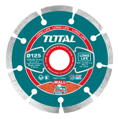 Total TAC111254 kotouč diamantový řezný segmentový, Fast cut, suché i mokré řezání, 125mm, indus