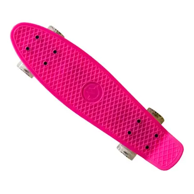 Plastik Penny Board MASTER 22" se svítícími kolečky - růžový