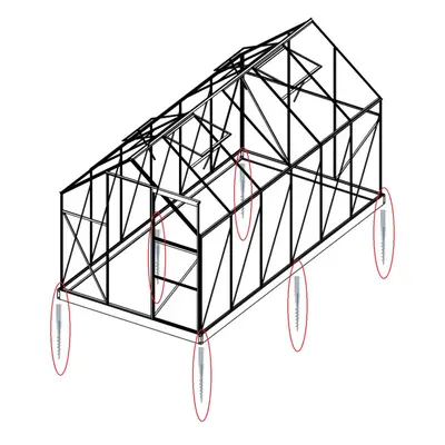 LanitPlast Sada 4 zemní vruty (modely 6x4, 6x6, 2500, 3800)