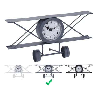 SEGNALE Hodiny stolní designové LETADLO 30 cm šedá KO-HZ1911500seda