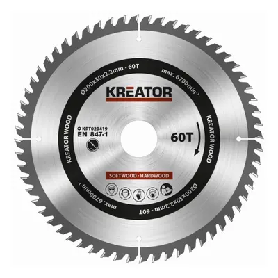 Kreator KRT020419 - Pilový kotouč na dřevo 200mm, 60T