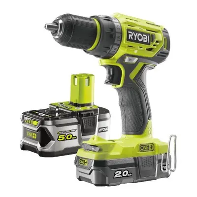 Ryobi R18DD7-252S aku bezuhlíkový 18 V šroubovák/vrtačka + 1x 2Ah + 1x 5Ah baterie + nabíječka O