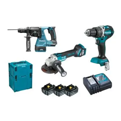 Makita DLX3119TJ aku sada DHP484+DGA513+DHR243 Li-ion LXT 18V/5,0Ah