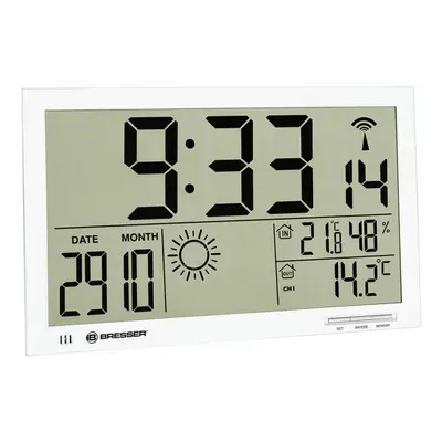 Nástěnné hodiny Bresser MyTime Jumbo LCD, bílé