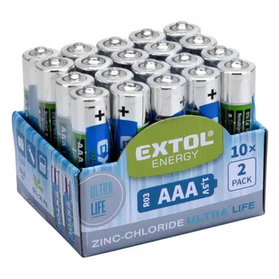 Extol Energy 42002 baterie zink-chloridové, 20ks, 1,5V AAA (R03)