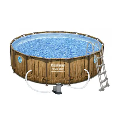 Bestway Bazén Power Steel Wood Swim Vista 4,88 x 1,22 m - 56725