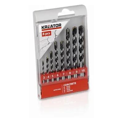 Kreator KRT012402 - 8 ks Vrtáků do betonu SET 3-10 mm