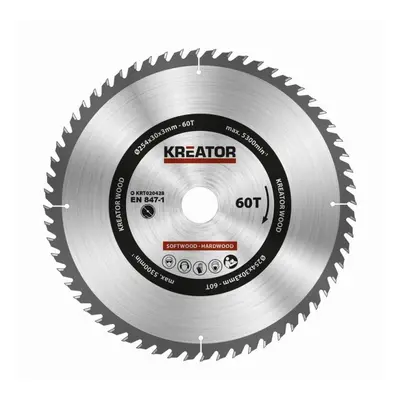 Kreator KRT020428 - Pilový kotouč na dřevo 254mm, 60T