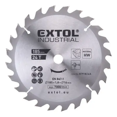 Extol Industrial 8791826Akotouč pilový s SK plátky, 185x1,8x16mm, 24T