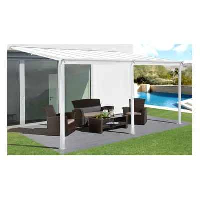 Hliníková pergola LANITPLAST WALL 43 FSX bílá + čirý PC LG4315