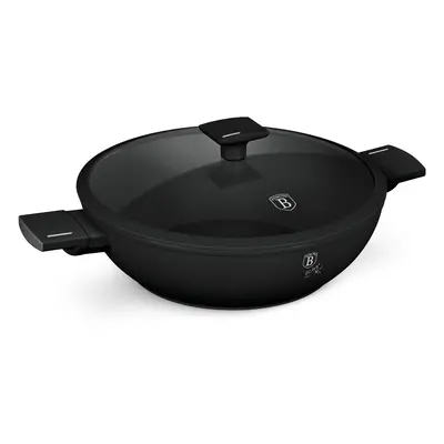 BERLINGERHAUS Pánev WOK s titanovým povrchem a poklicí 30 cm Matte Black Collection BH-8182