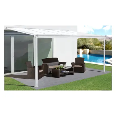 Hliníková pergola LANITPLAST WALL 33 FSX bílá + čirý PC LG4311