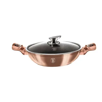 Pánev WOK s mramorovým povrchem 30 cm Rosegold Metallic Line