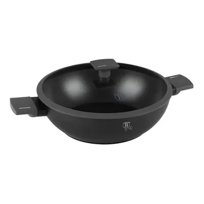 BERLINGERHAUS Pánev WOK s titanovým povrchem a poklicí 30 cm Antracit Collection BH-8125