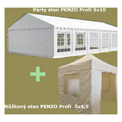 Akční párty stanový set Profi 5x10 + 3x4,5