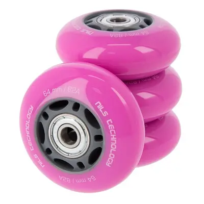 PU kolečka s ložisky NILS EXTREME 64x24mm ABEC 7 růžové