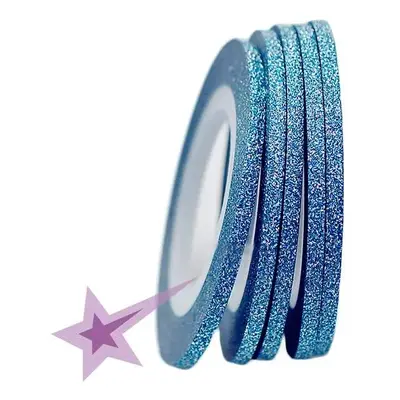 Starnails Samolepící zdobící páska na nehty sparkle modrá, 2mm