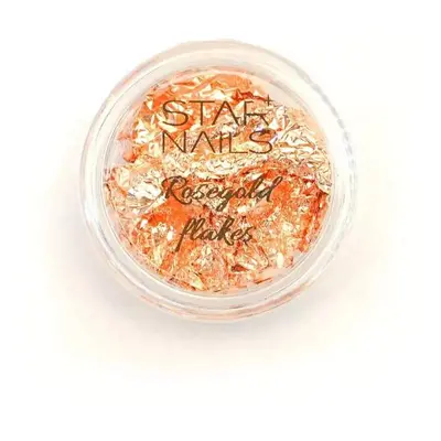 Starnails Rose Gold Flakes - zdobicí vločky, růžovo zlatá