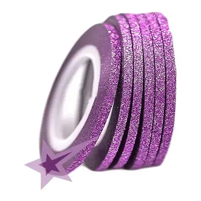 Starnails Samolepící zdobící páska na nehty sparkle fialová, 3mm