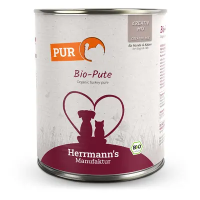 Herrmann's Konzerva pro psy a kočky - Krůtí maso (Bio) Váha: 800 g