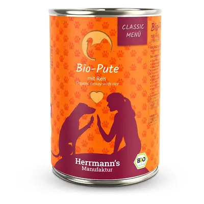 Herrmann's Konzerva pro psy - Krůtí maso s rýží (Bio) Váha: 400 g