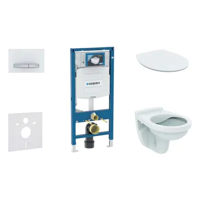 Geberit Duofix - Set předstěnové instalace, klozet Alpha se sedátkem, tlačítko Sigma50, alpská b