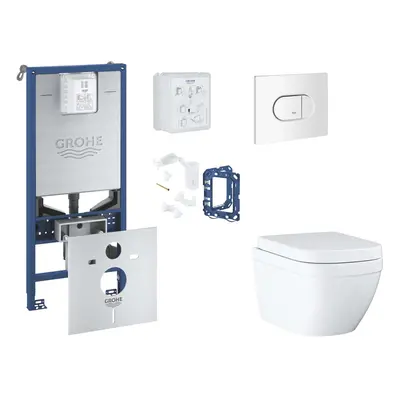 Grohe Rapid SLX - Set předstěnové instalace, klozetu, sedátka SoftClose, tlačítka Arena Cosmopol