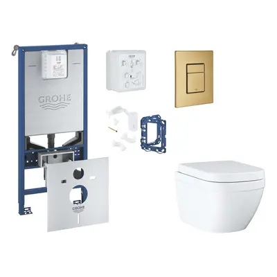 Grohe Rapid SLX - Set předstěnové instalace, klozetu, sedátka SoftClose, tlačítka Skate Cosmopol