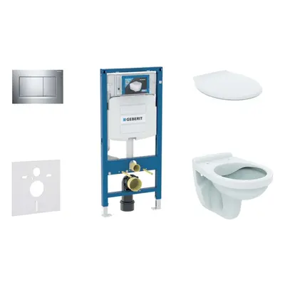 Geberit Duofix - Set předstěnové instalace, klozet Alpha se sedátkem, tlačítko Sigma30, chrom 11