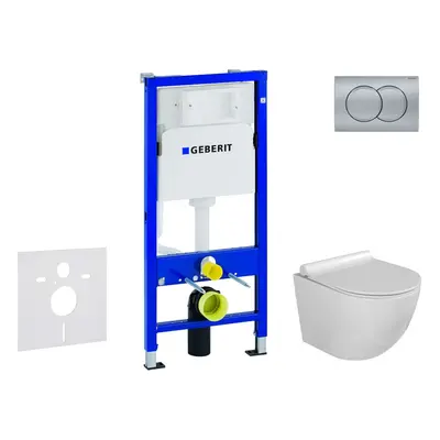 Geberit Duofix - Set předstěnové instalace, klozetu Gaia a sedátka softclose, tlačítko Delta01, 