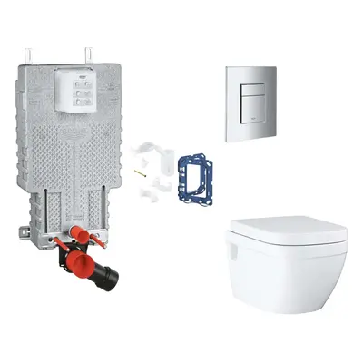 Grohe Uniset - Set předstěnové instalace, klozetu, sedátka SoftClose, tlačítka Skate Cosmopolita