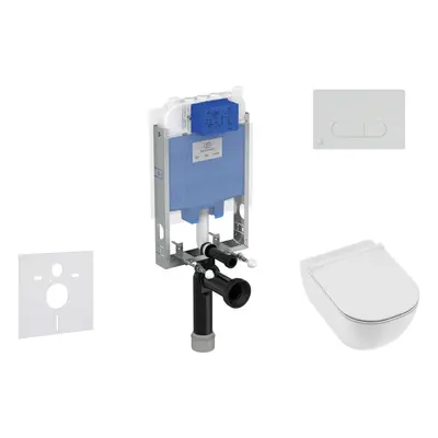 Ideal Standard ProSys - Set předstěnové instalace, klozetu a sedátka Mio, tlačítka Oleas M1, Rim