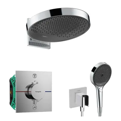 Hansgrohe - Sprchový set s termostatem pod omítku, s tělesem, průměr 36 cm, 3 proudy, chrom SANI