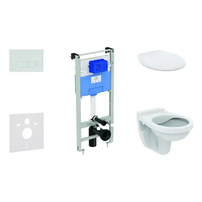 Ideal Standard ProSys - Set předstěnové instalace, klozet Alpha se sedátkem, tlačítko Oleas M1, 