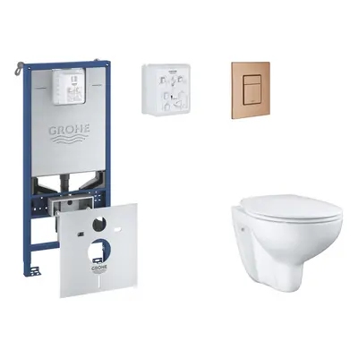 Grohe Rapid SLX - Set předstěnové instalace, klozetu, sedátka SoftClose a tlačítka Skate Cosmopo