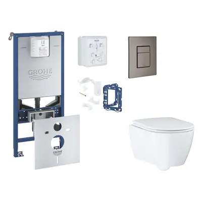 Grohe Rapid SLX - Set předstěnové instalace, klozetu, sedátka SoftClose, tlačítka Skate Cosmopol