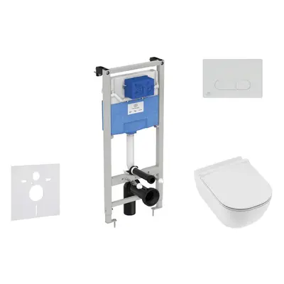 Ideal Standard ProSys - Set předstěnové instalace, klozetu a sedátka Mio, tlačítka Oleas M1, Rim