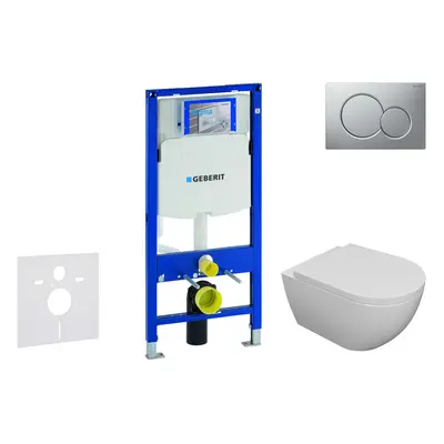 Geberit Duofix - Set předstěnové instalace, klozetu Oudee a sedátka softclose, tlačítko Sigma01,