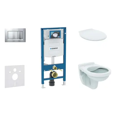 Geberit Duofix - Set předstěnové instalace, klozet Alpha se sedátkem, tlačítko Sigma30, chrom ma