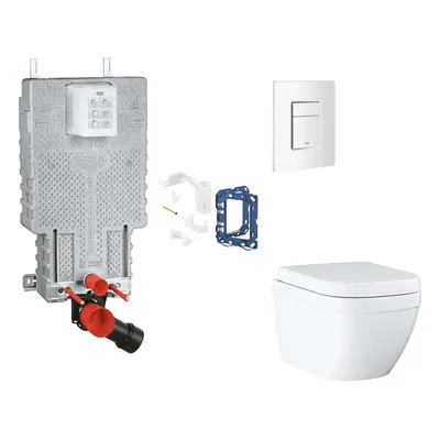 Grohe Uniset - Set předstěnové instalace, klozetu, sedátka SoftClose, tlačítka Skate Cosmopolita