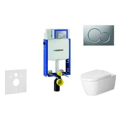 Geberit Kombifix - Modul pro závěsné WC s tlačítkem Sigma01, matný chrom + Duravit ME by Starck 