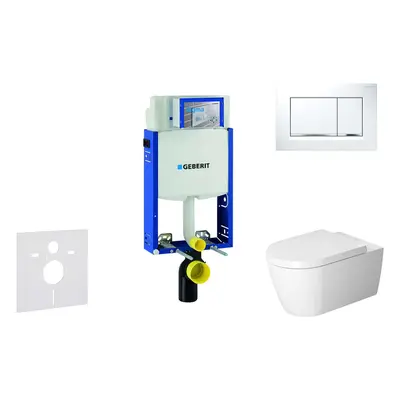 Geberit Kombifix - Modul pro závěsné WC s tlačítkem Sigma30, bílá/lesklý chrom + Duravit ME by S