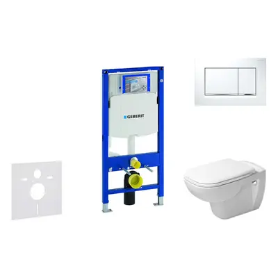 Geberit Duofix - Modul pro závěsné WC s tlačítkem Sigma30, bílá/lesklý chrom + Duravit D-Code - 