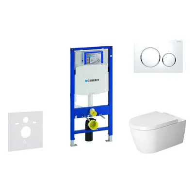 Geberit Duofix - Modul pro závěsné WC s tlačítkem Sigma20, bílá/lesklý chrom + Duravit ME by Sta