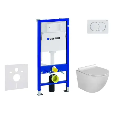 Geberit Duofix - Set předstěnové instalace, klozetu Gaia a sedátka softclose, tlačítko Delta01, 