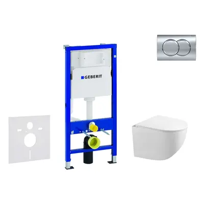 Geberit Duofix - Set předstěnové instalace, klozetu Gaia a sedátka softclose, tlačítko Delta01, 