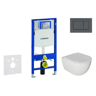 Geberit Duofix - Set předstěnové instalace, klozetu Oudee a sedátka softclose, tlačítko Sigma30,